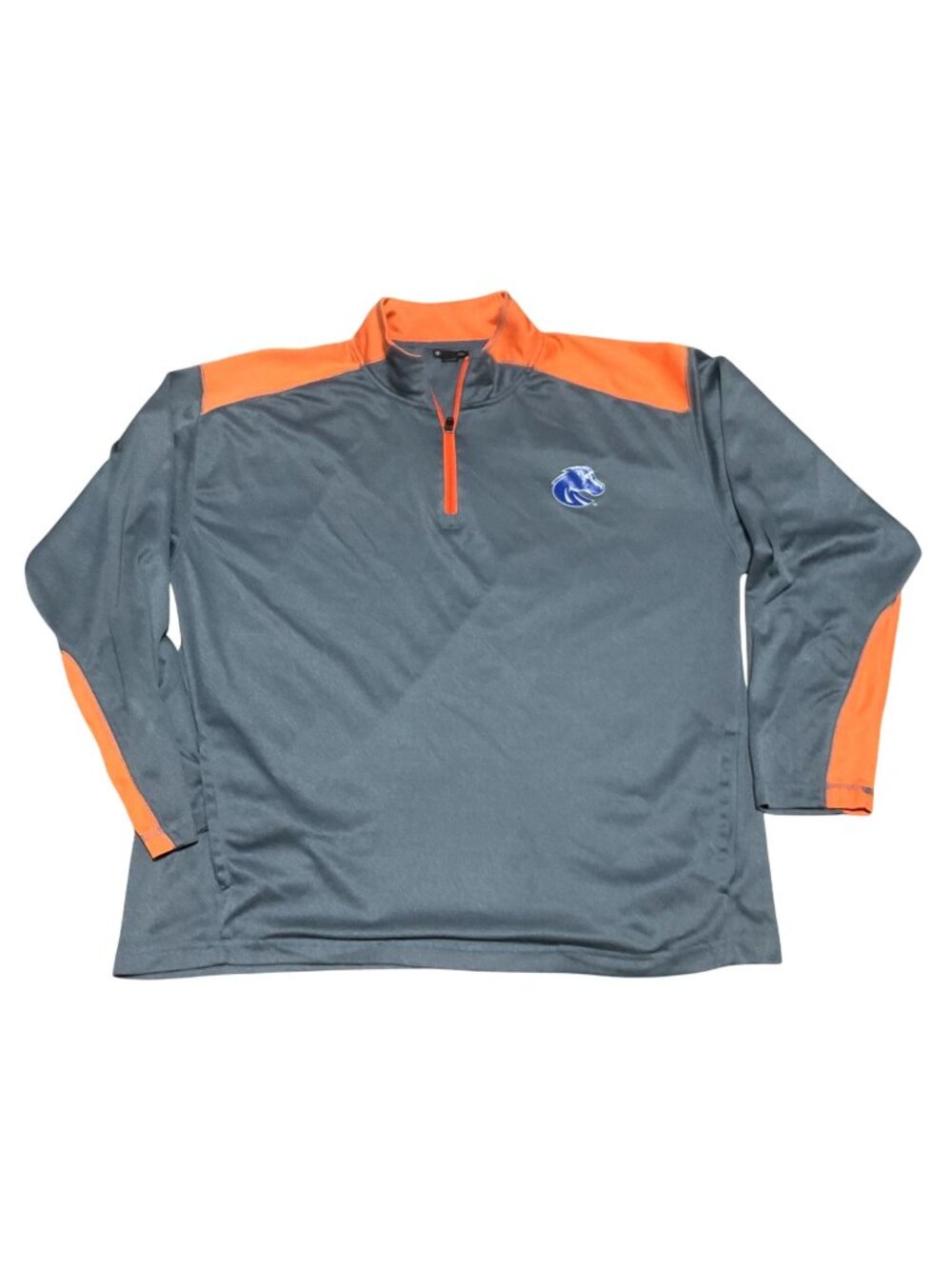 Boise State Broncos 1/4 Zip Jacket Gray & Orange XXL Champion Elite Long Sleeve